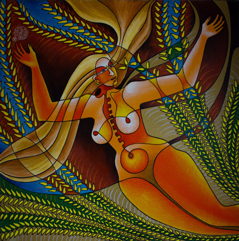 Zetun Jebor Cosmic Painting- Autumn (The Four Seasons: represented by female nudes)