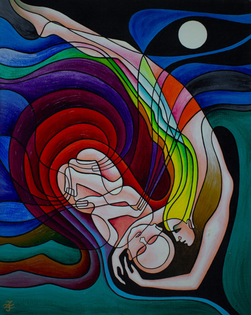 Zetun Jebor Cosmic Painting- Reincarnation (soul meets body)