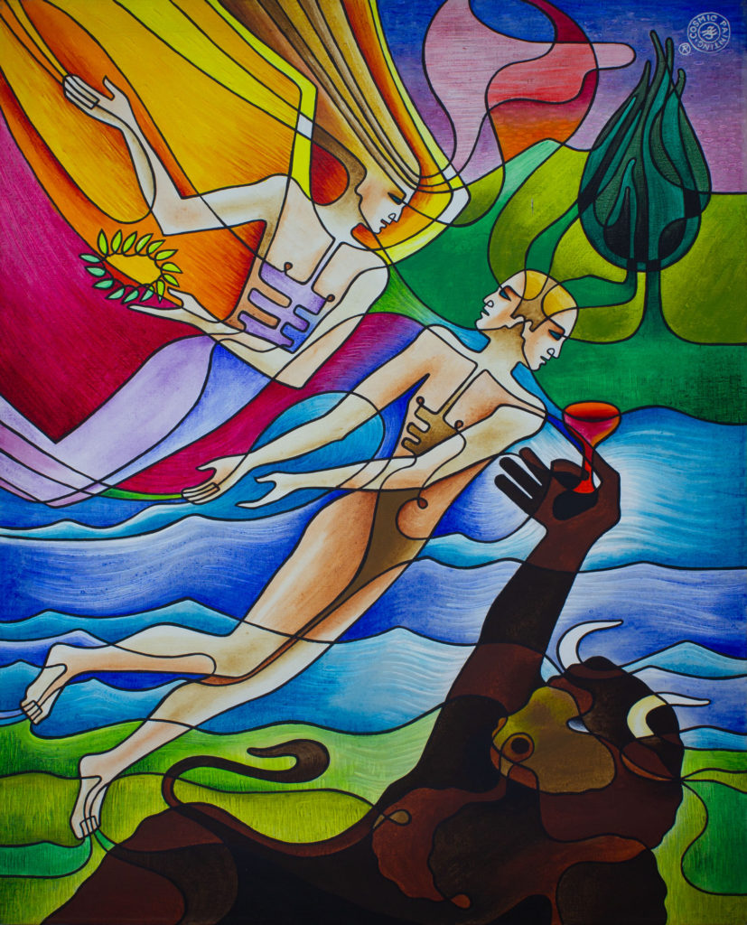 Zetun Jebor Cosmic Painting- Between two Inclinations