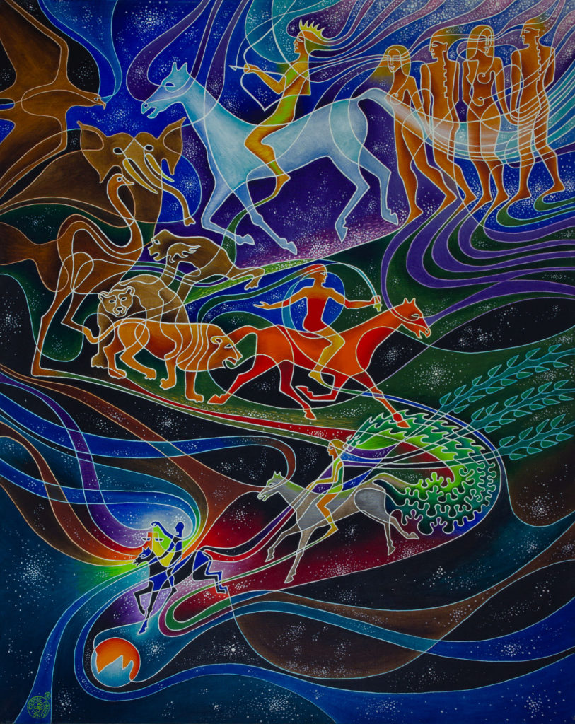 Zetun Jebor Cosmic Painting- Four Horsemen of the Apocalypse