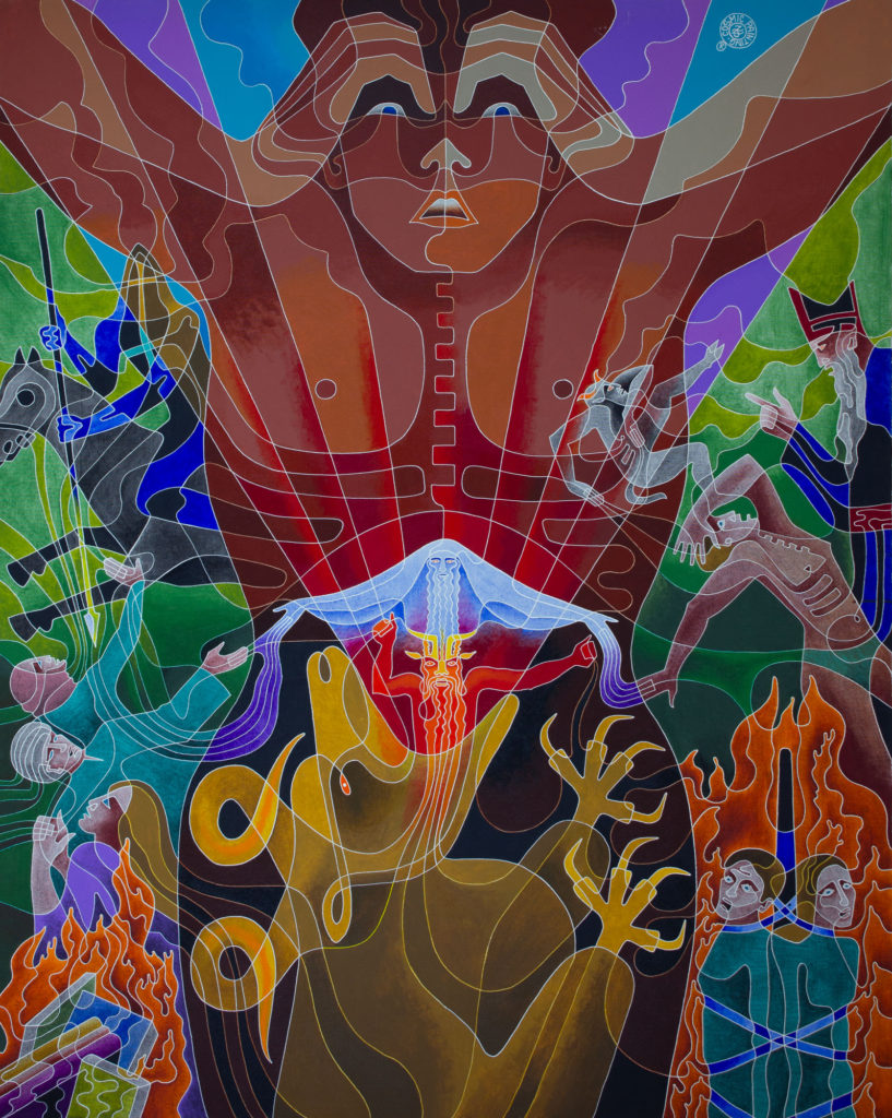 Zetun Jebor Cosmic Painting- The False Prophet (false lamb)