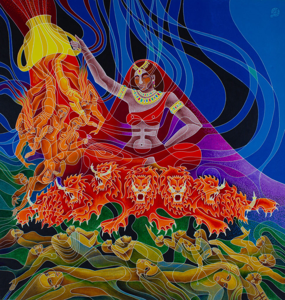 Zetun Jebor Cosmic Painting- The Woman in Scarlet