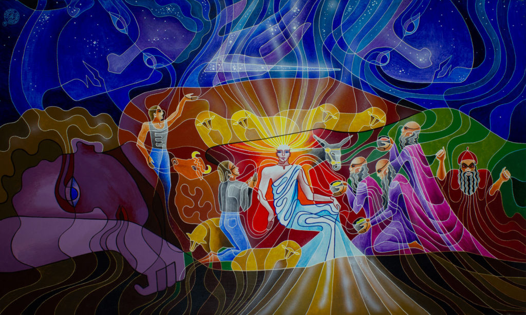 Zetun Jebor Cosmic Painting- In the Stable (Nativity)