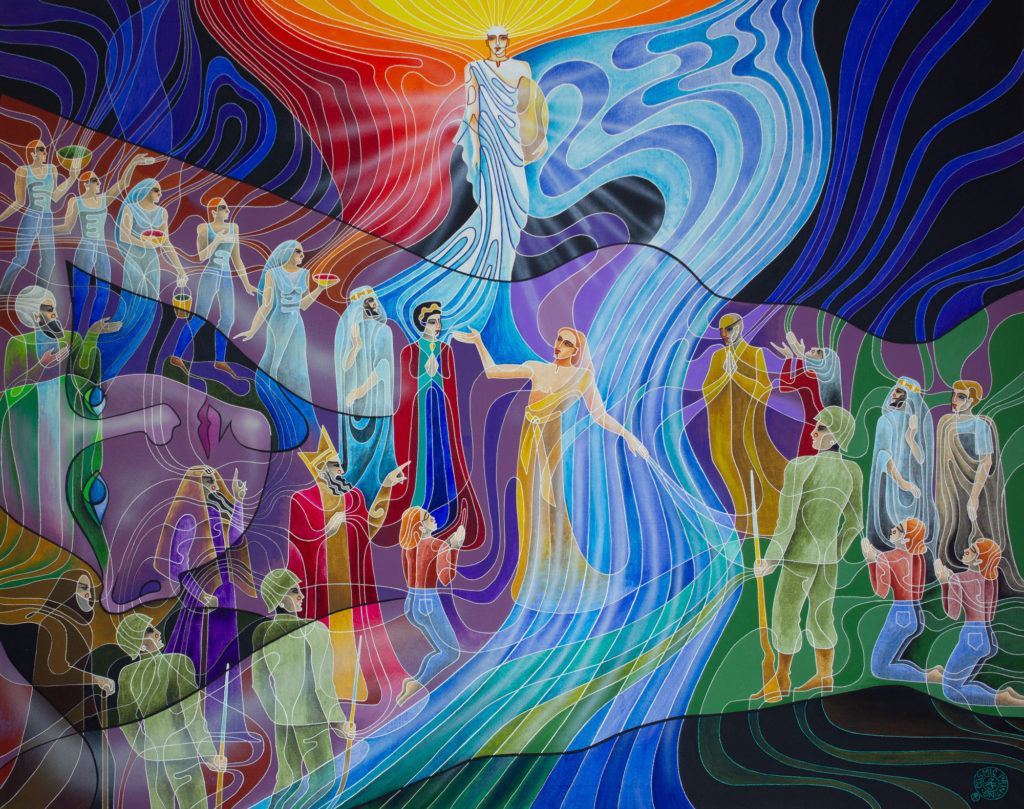 Zetun Jebor Cosmic Painting- Joannes baptizing with water