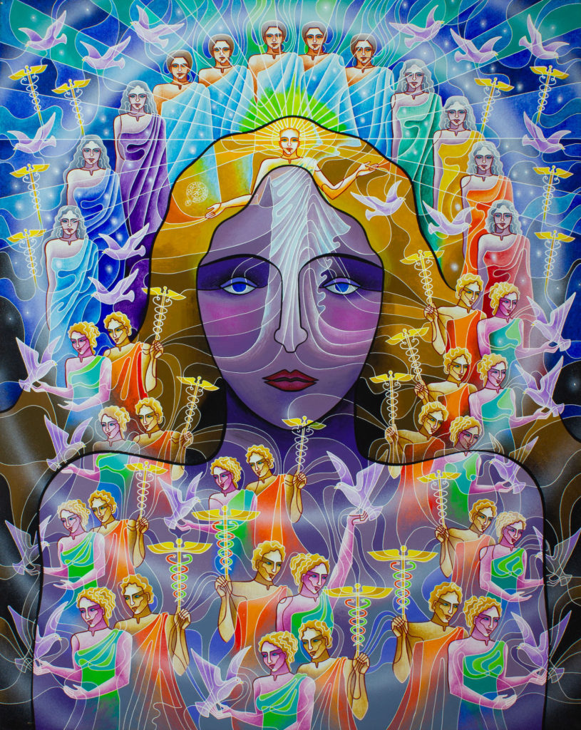 Zetun Jebor Cosmic Painting- Jesous with the 72 Emissaries