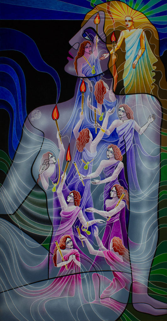 Zetun Jebor Cosmic Painting- Parable of the 10 Bridesmaids